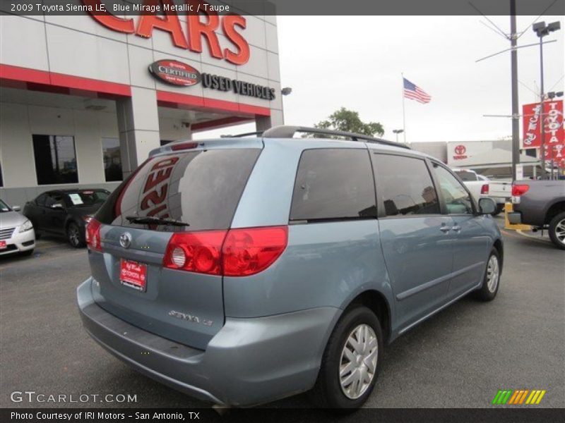 Blue Mirage Metallic / Taupe 2009 Toyota Sienna LE