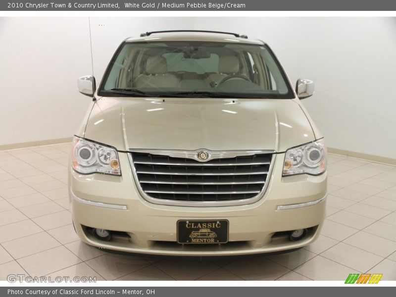 White Gold / Medium Pebble Beige/Cream 2010 Chrysler Town & Country Limited