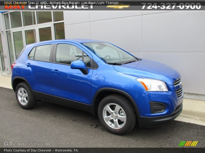 Brilliant Blue Metallic / Jet Black/Light Titanium 2016 Chevrolet Trax LS AWD