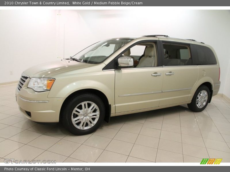 White Gold / Medium Pebble Beige/Cream 2010 Chrysler Town & Country Limited