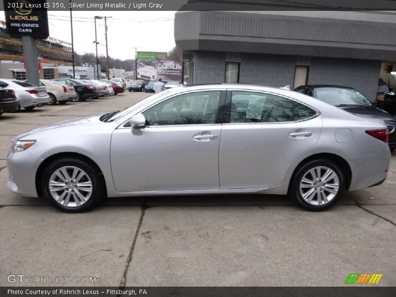 Silver Lining Metallic / Light Gray 2013 Lexus ES 350