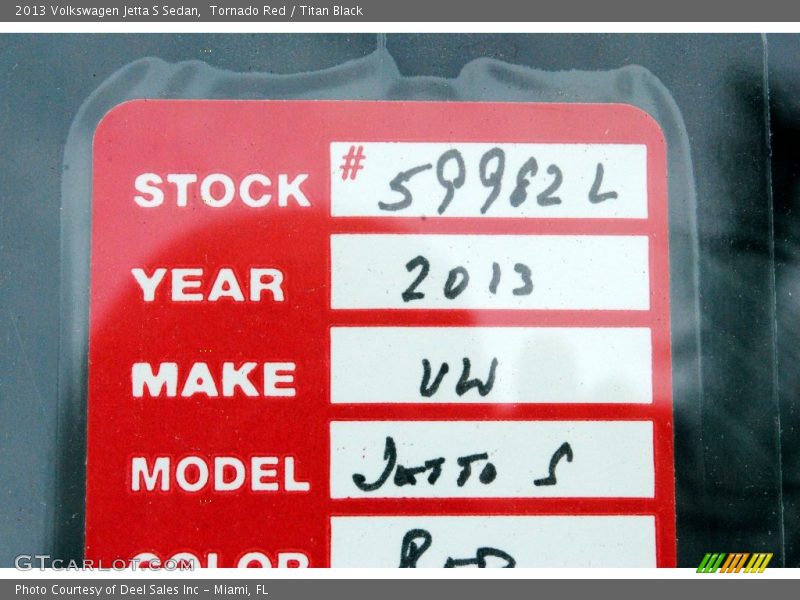 Tornado Red / Titan Black 2013 Volkswagen Jetta S Sedan