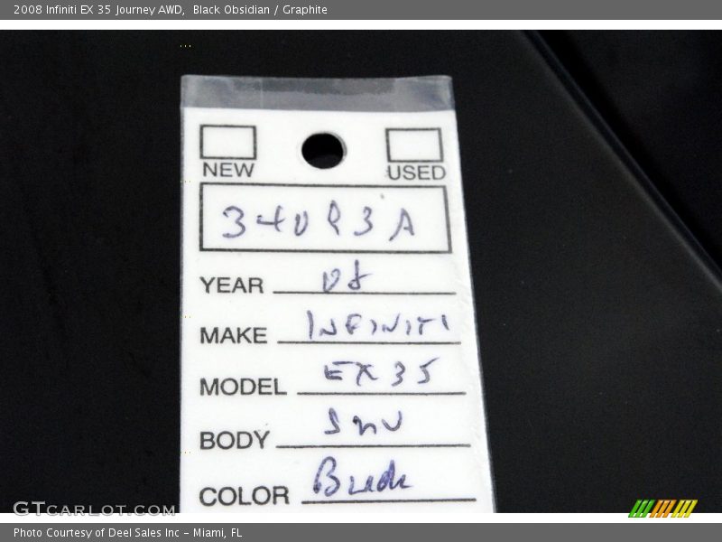 Black Obsidian / Graphite 2008 Infiniti EX 35 Journey AWD