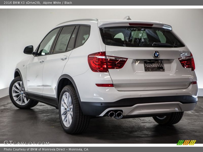 Alpine White / Black 2016 BMW X3 sDrive28i