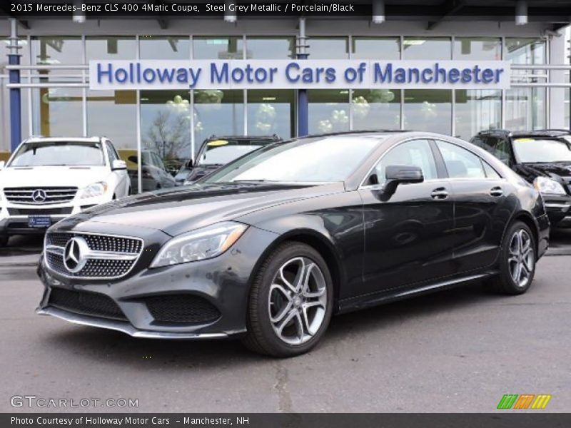 Steel Grey Metallic / Porcelain/Black 2015 Mercedes-Benz CLS 400 4Matic Coupe