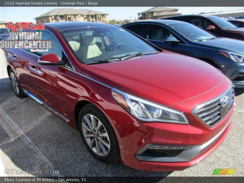 Venetian Red / Beige 2016 Hyundai Sonata Limited