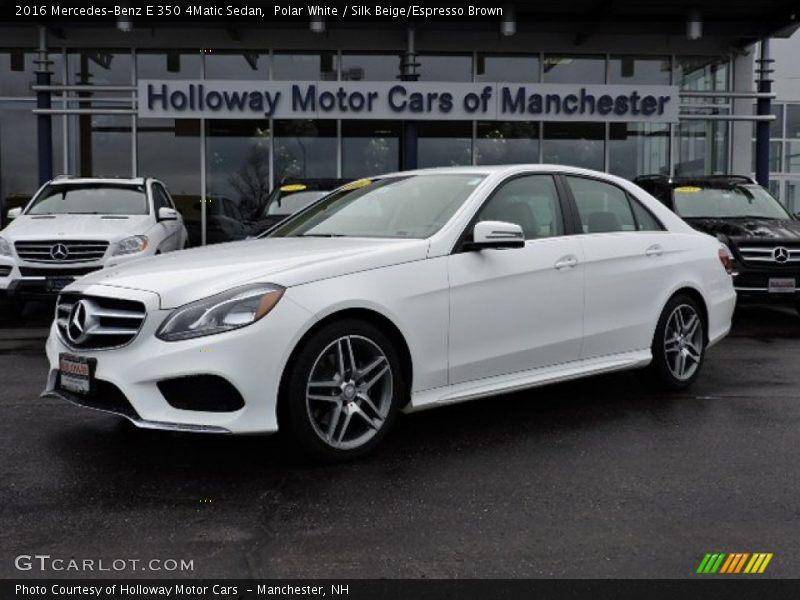 Polar White / Silk Beige/Espresso Brown 2016 Mercedes-Benz E 350 4Matic Sedan