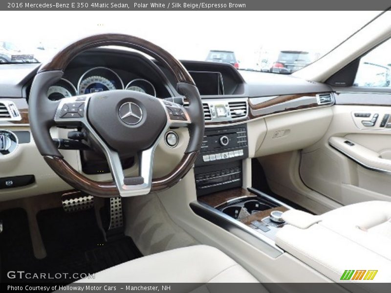 Polar White / Silk Beige/Espresso Brown 2016 Mercedes-Benz E 350 4Matic Sedan