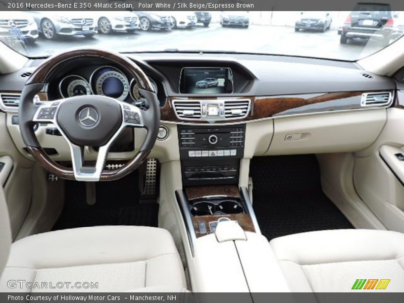 Polar White / Silk Beige/Espresso Brown 2016 Mercedes-Benz E 350 4Matic Sedan