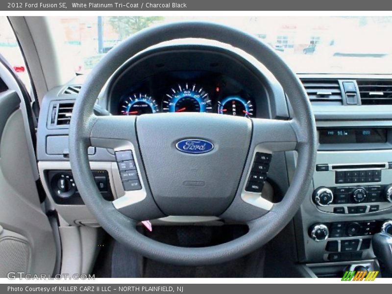 White Platinum Tri-Coat / Charcoal Black 2012 Ford Fusion SE