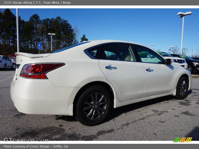 Pearl White / Beige 2015 Nissan Altima 2.5 S