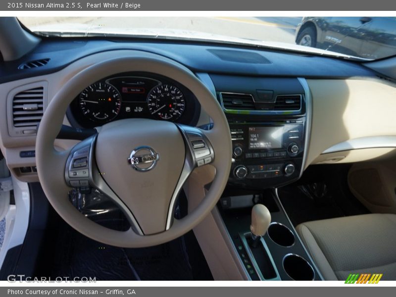 Pearl White / Beige 2015 Nissan Altima 2.5 S