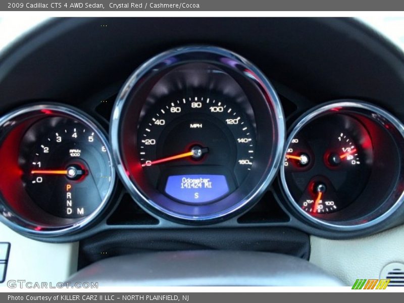Crystal Red / Cashmere/Cocoa 2009 Cadillac CTS 4 AWD Sedan