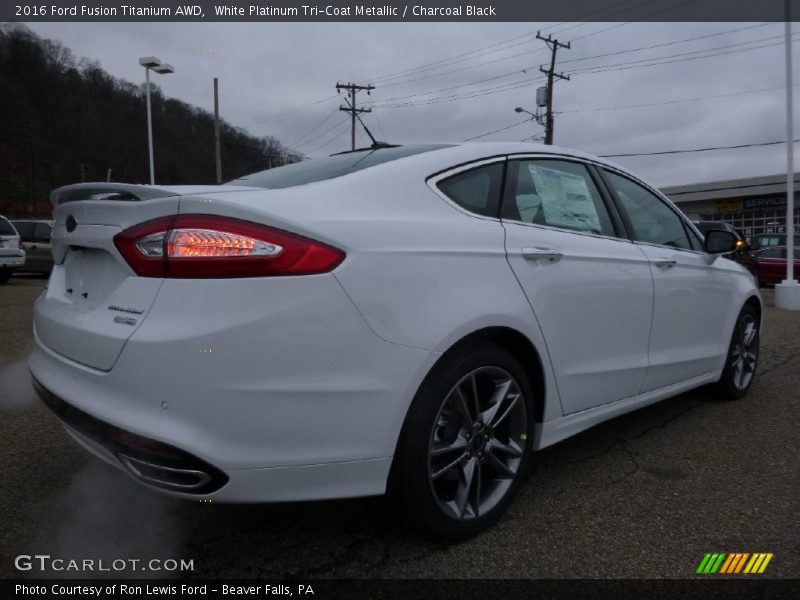 White Platinum Tri-Coat Metallic / Charcoal Black 2016 Ford Fusion Titanium AWD