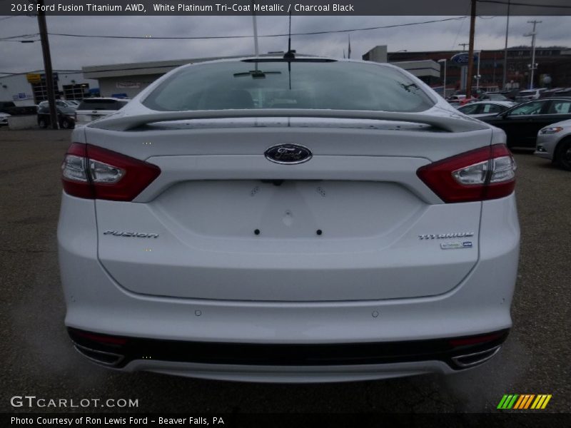White Platinum Tri-Coat Metallic / Charcoal Black 2016 Ford Fusion Titanium AWD