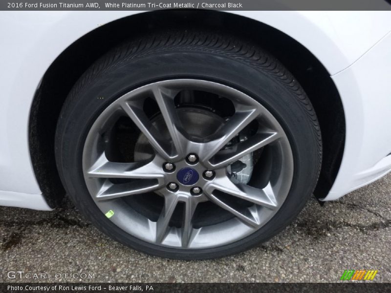 White Platinum Tri-Coat Metallic / Charcoal Black 2016 Ford Fusion Titanium AWD