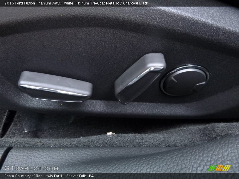 White Platinum Tri-Coat Metallic / Charcoal Black 2016 Ford Fusion Titanium AWD