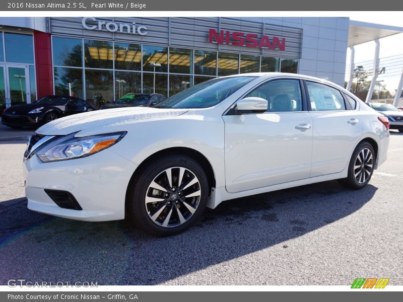 Pearl White / Beige 2016 Nissan Altima 2.5 SL