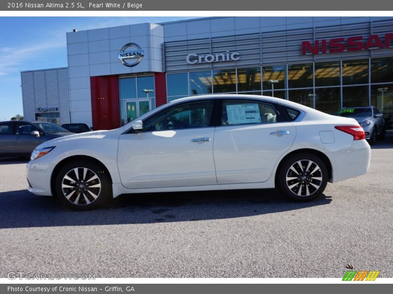 Pearl White / Beige 2016 Nissan Altima 2.5 SL