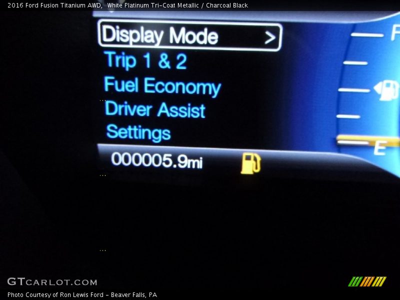 White Platinum Tri-Coat Metallic / Charcoal Black 2016 Ford Fusion Titanium AWD