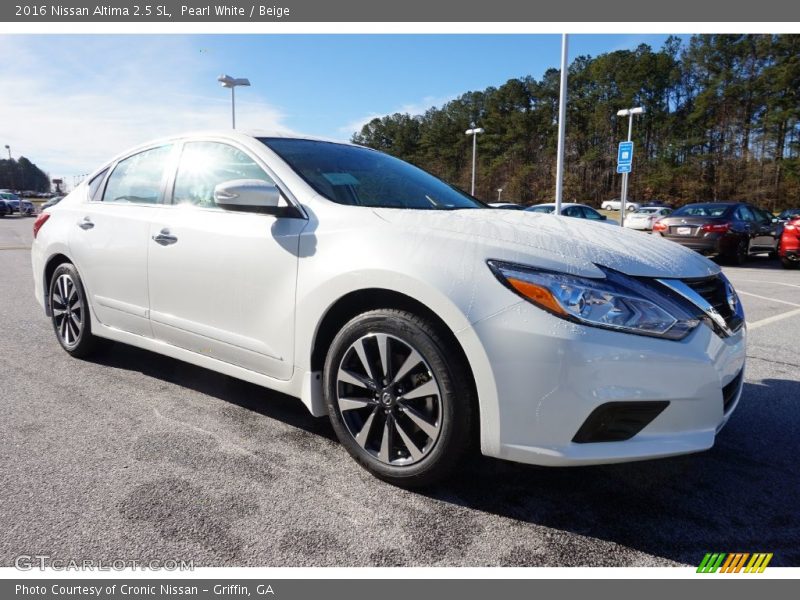 Pearl White / Beige 2016 Nissan Altima 2.5 SL