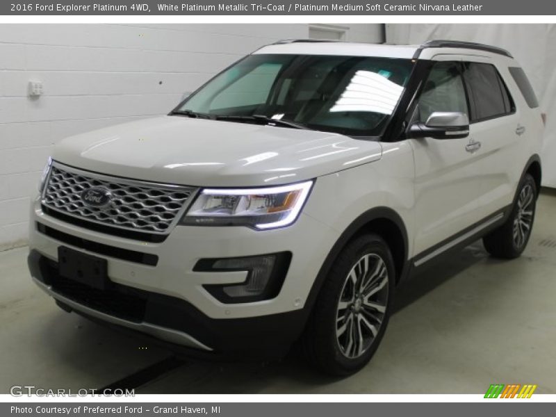 White Platinum Metallic Tri-Coat / Platinum Medium Soft Ceramic Nirvana Leather 2016 Ford Explorer Platinum 4WD