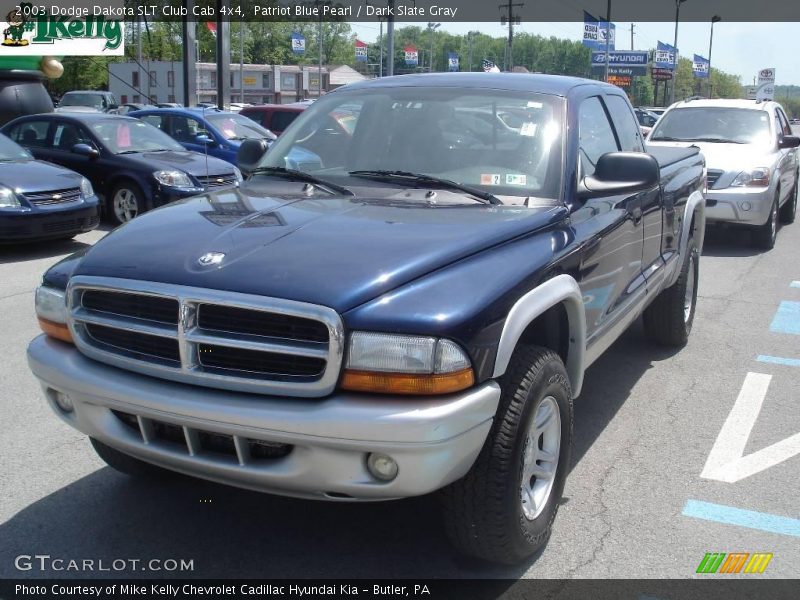 Patriot Blue Pearl / Dark Slate Gray 2003 Dodge Dakota SLT Club Cab 4x4