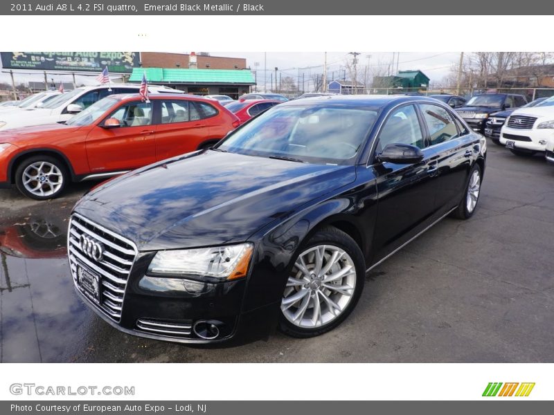 Emerald Black Metallic / Black 2011 Audi A8 L 4.2 FSI quattro