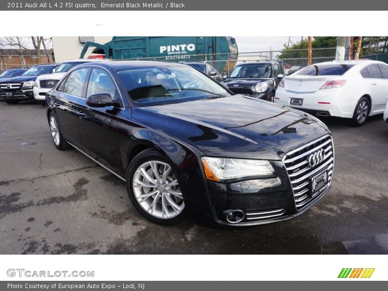 Emerald Black Metallic / Black 2011 Audi A8 L 4.2 FSI quattro