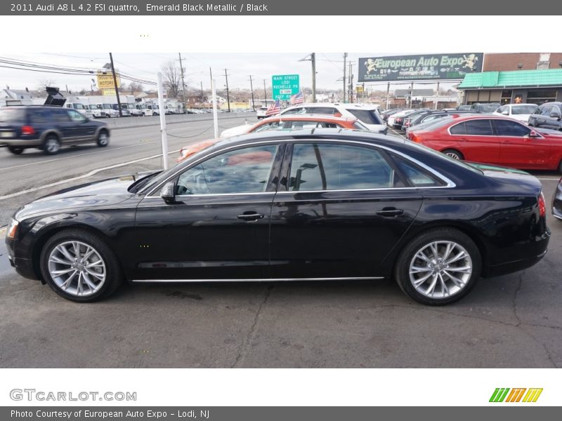 Emerald Black Metallic / Black 2011 Audi A8 L 4.2 FSI quattro