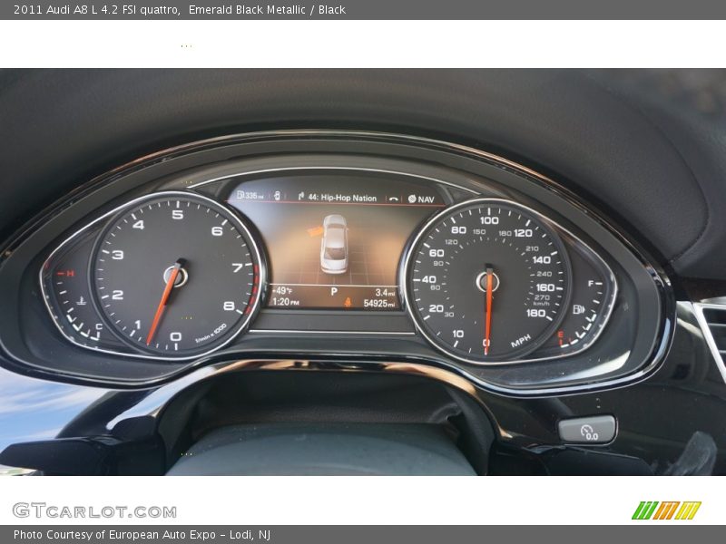 Emerald Black Metallic / Black 2011 Audi A8 L 4.2 FSI quattro