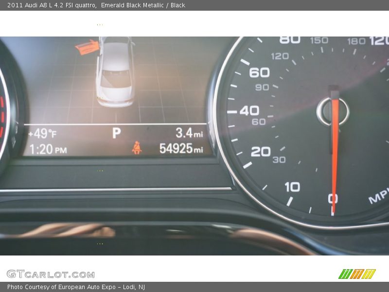 Emerald Black Metallic / Black 2011 Audi A8 L 4.2 FSI quattro