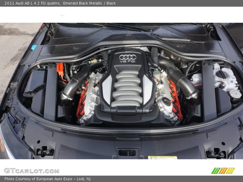 Emerald Black Metallic / Black 2011 Audi A8 L 4.2 FSI quattro