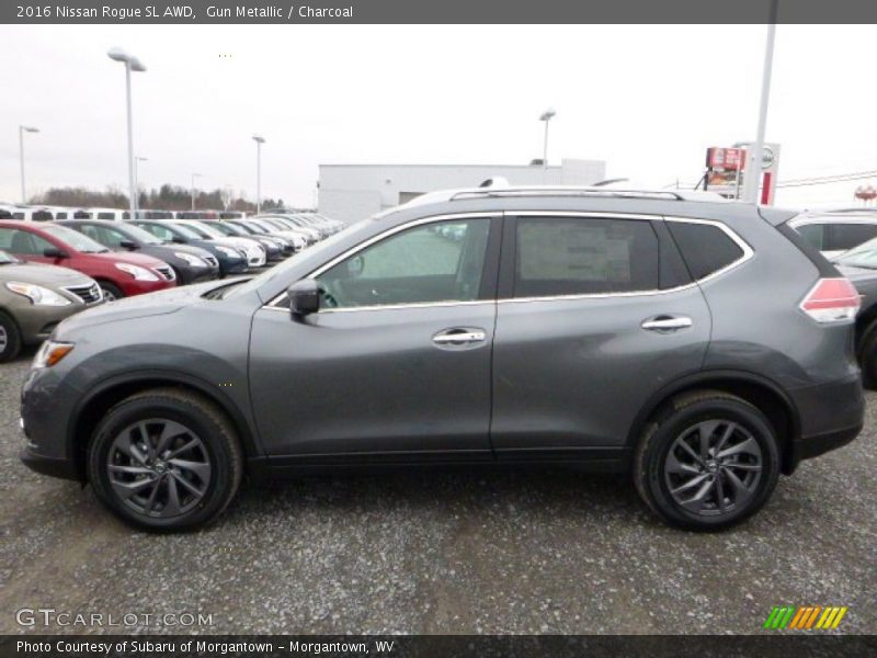 Gun Metallic / Charcoal 2016 Nissan Rogue SL AWD