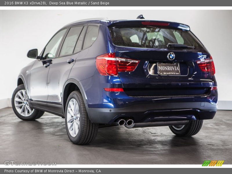 Deep Sea Blue Metallic / Sand Beige 2016 BMW X3 xDrive28i