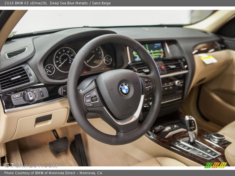 Deep Sea Blue Metallic / Sand Beige 2016 BMW X3 xDrive28i