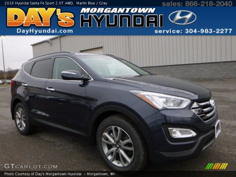 Marlin Blue / Gray 2016 Hyundai Santa Fe Sport 2.0T AWD
