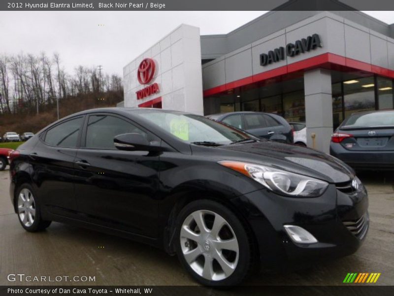 Black Noir Pearl / Beige 2012 Hyundai Elantra Limited