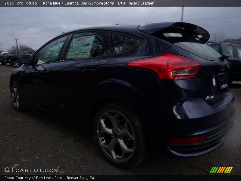 Kona Blue / Charcoal Black/Smoke Storm Partial Recaro Leather 2016 Ford Focus ST