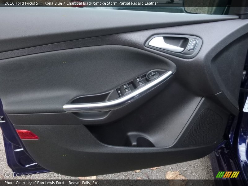 Kona Blue / Charcoal Black/Smoke Storm Partial Recaro Leather 2016 Ford Focus ST