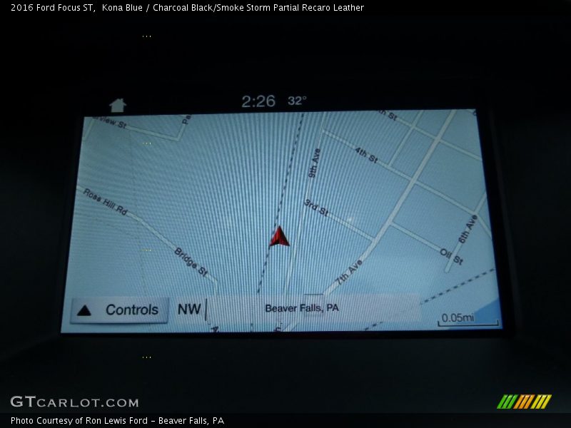 Kona Blue / Charcoal Black/Smoke Storm Partial Recaro Leather 2016 Ford Focus ST