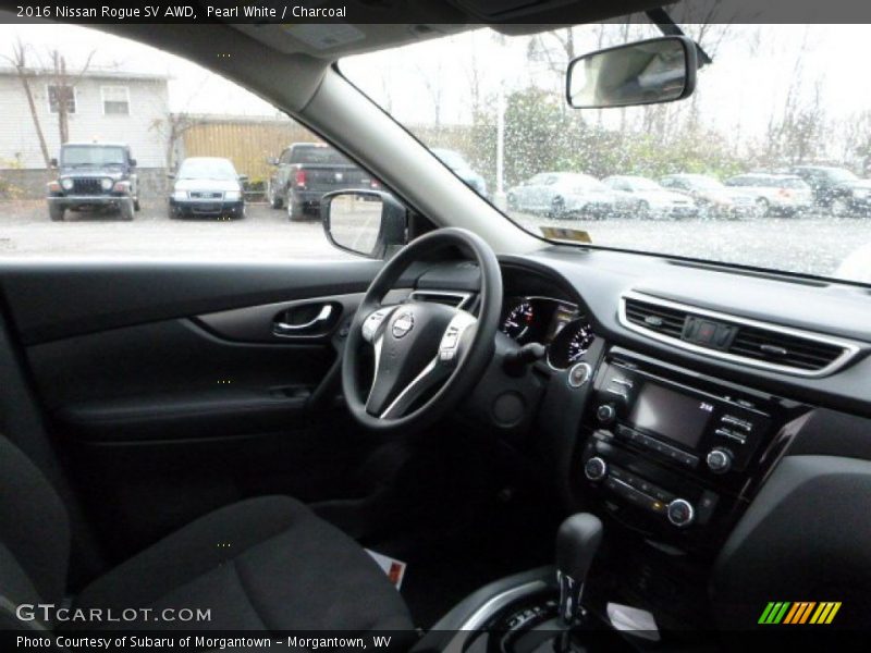 Pearl White / Charcoal 2016 Nissan Rogue SV AWD