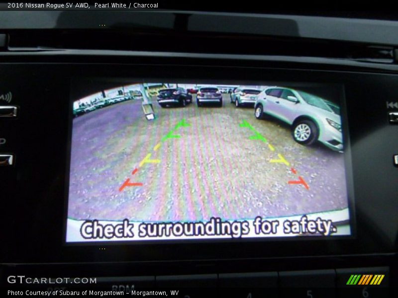 Pearl White / Charcoal 2016 Nissan Rogue SV AWD