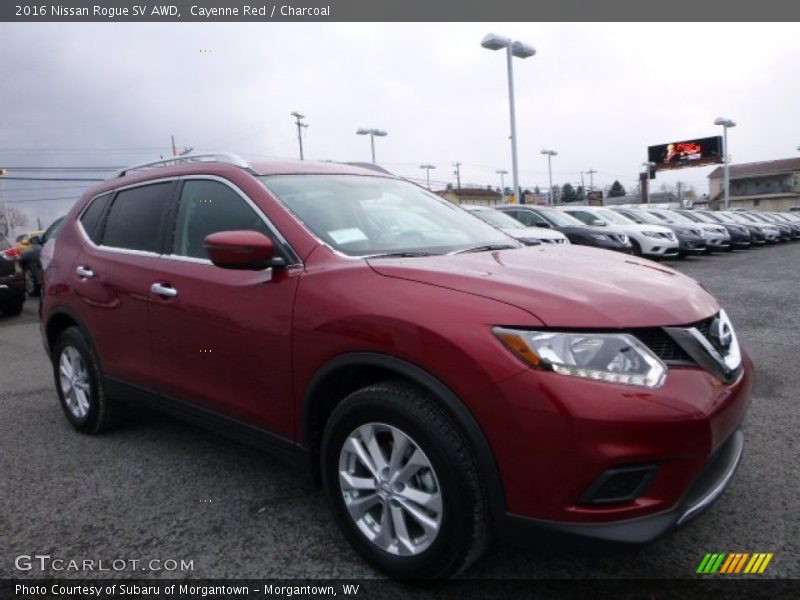 Cayenne Red / Charcoal 2016 Nissan Rogue SV AWD