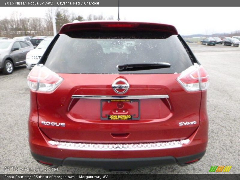 Cayenne Red / Charcoal 2016 Nissan Rogue SV AWD