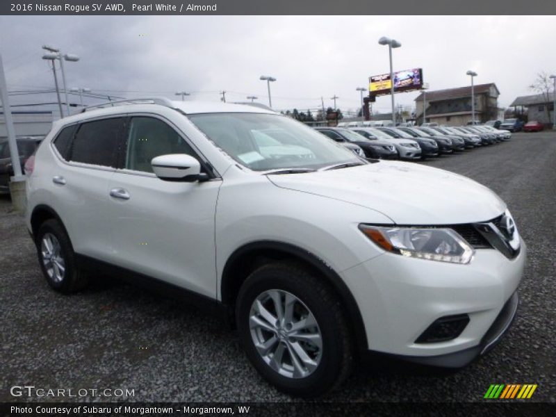 Pearl White / Almond 2016 Nissan Rogue SV AWD