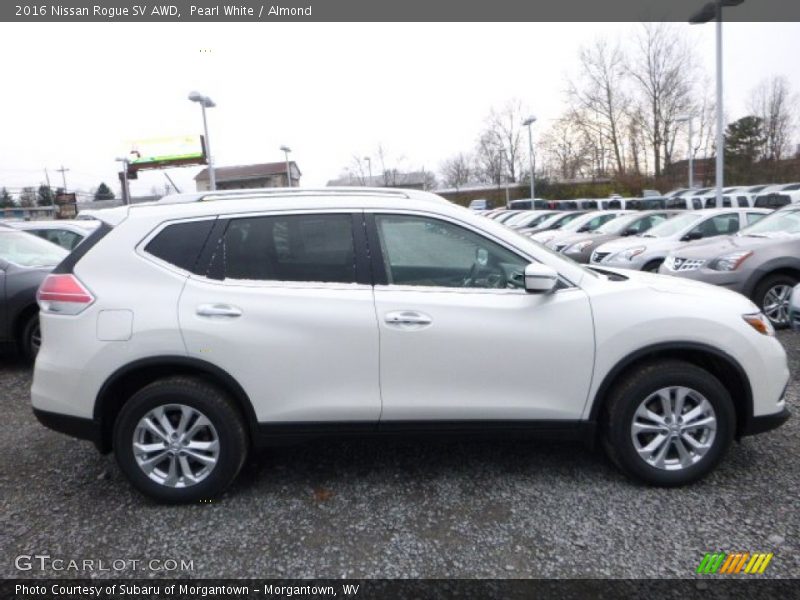 Pearl White / Almond 2016 Nissan Rogue SV AWD