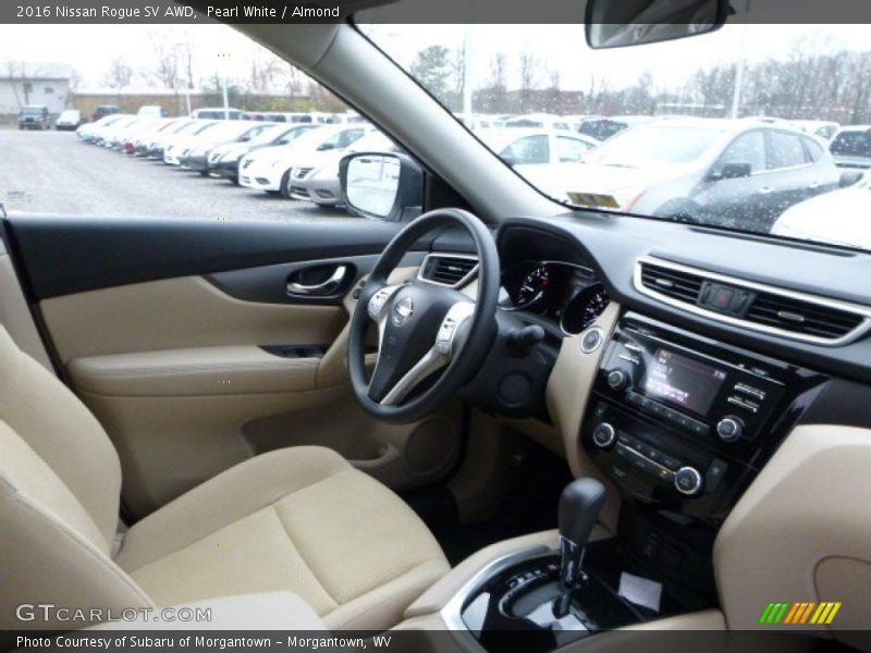 Pearl White / Almond 2016 Nissan Rogue SV AWD