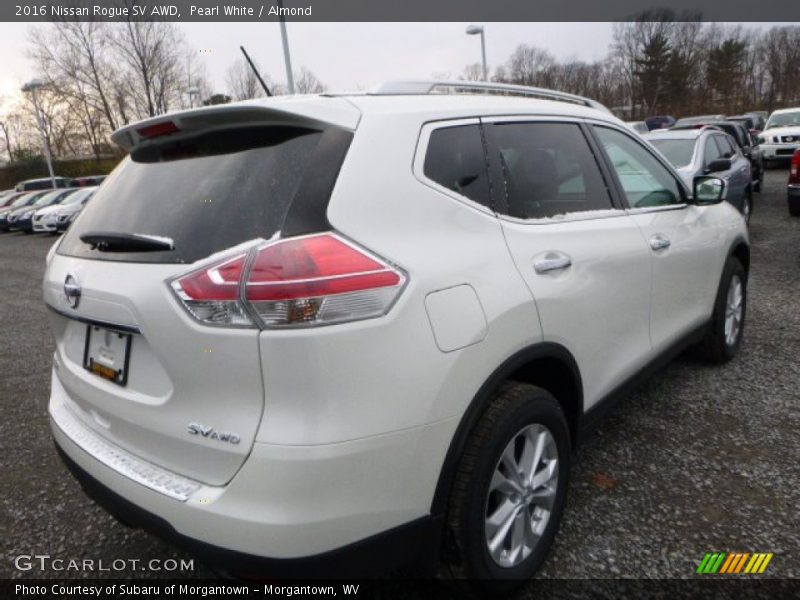 Pearl White / Almond 2016 Nissan Rogue SV AWD
