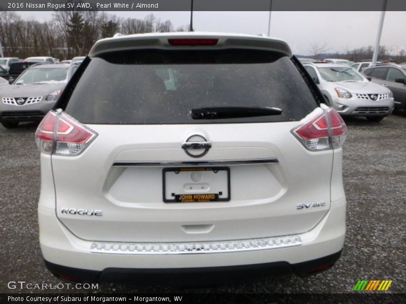 Pearl White / Almond 2016 Nissan Rogue SV AWD